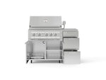 NewAge Outdoor Kitchens Outdoor Grill Island Stainless-Steel 4-Piece Cabinet Set with Casters and 3-Drawer, Grill Cabinet, Platinum Grill, Countertop-74846-Garage Giant 