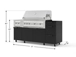 NewAge Outdoor Kitchens Outdoor Grill Island Stainless-Steel 5-Piece Cabinet Set with Casters and 3-Drawer, Grill Cabinet, Dual Side Burner and Platinum Grill - (Liquid Propane) 