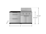 NewAge Outdoor Kitchens Stainless-Steel 4-Piece Cabinet Set with 3 Drawer, Grill Cabinet, Performance Grill, and Countertop-71622-Garage Giant 