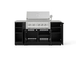 NewAge Outdoor Kitchens Outdoor Grill Island Stainless-Steel 6-Piece Cabinet Set with 1 Door, Grill Cabinet, Platinum Grill and Countertops 