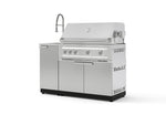 NewAge Outdoor Kitchens Outdoor Grill Island Stainless-Steel 3-Piece Cabinet Set with Sink, Grill Cabinet and Platinum Grill-75278-Garage Giant 