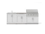 NewAge Outdoor Kitchens Stainless-Steel 5-Piece Cabinet Set with Bar, Sink, Grill Cabinet, Performance Grill, and Countertop-73437-Garage Giant 
