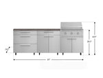 NewAge Outdoor Kitchens Stainless Steel 5-Piece Cabinet Set with Casters and 3 Drawer, Bar, Grill Cabinet, Performance Grill, Countertop-72615-Garage Giant 