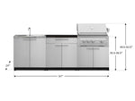 NewAge Outdoor Kitchens Stainless-Steel 5-Piece Cabinet Set with Sink, 2-Door with Drawer, Grill Cabinet, Platinum Grill and Countertop-71571-Garage Giant 