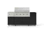 NewAge Outdoor Kitchens Outdoor Grill Island Stainless-Steel 5-Piece Cabinet Set with Casters and 1-Door, Grill Cabinet, Side Burner and Performance Grill - (Liquid Propane) 