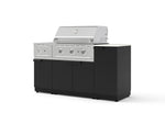 NewAge Outdoor Kitchens Outdoor Grill Island Stainless-Steel 6-Piece Cabinet Set with 1-Door, Grill Cabinet, Performance Grill, Side Burner and Dekton in Aeris Countertop - (Liquid Propane) | Garage Giant 