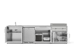 NewAge Outdoor Kitchens Stainless Stee Louvered Door 6-Piece Cabinet Set with Sink, Bar, Grill Cabinet, Platinum Griddle, Countertop and Stainless Steel Door Fridge-75138-Garage Giant 