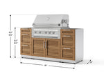 NewAge Outdoor Kitchens Outdoor Grill Island Stainless-Steel Louvered Doors 5-Piece Cabinet Set with 3 Drawers, Grill Cabinet and Platinum Grill - (Liquid Propane) 