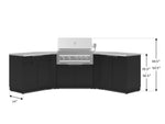 NewAge Outdoor Kitchens Stainless-Steel 7-Piece Cabinet Set with 2 Door, Bar, Corner, Grill Cabinet, Platinum Grill, and Countertops 