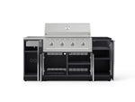 NewAge Outdoor Kitchens Outdoor Grill Island Aluminum 5-Piece Cabinet Set with Sink, 1 Door, Grill Cabinet, Performance Grill and Stainless Steel Countertop - (Liquid Propane) 