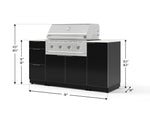NewAge Outdoor Kitchens Outdoor Grill Island Aluminum 6-Piece Cabinet Set with 1 Door, 3 Drawer, Grill Cabinet, Performance Grill and Countertops - (Natural Gas) 