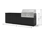 NewAge Outdoor Kitchens Stainless-Steel 5-Piece Cabinet Set with 3-Drawer, Bar, Grill Cabinet, Performance Grill and Countertop-73317-Garage Giant 