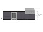 NewAge Outdoor Kitchens Aluminum 7-Piece Cabinet Set with 3-Drawer, Bar, Grill Cabinet, Performance Grill, Countertops and Fridge-71840-Garage Giant 
