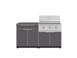 NewAge Outdoor Kitchens Aluminum 4-Piece Cabinet Set with Bar, Grill Cabinet, Performance Grill, and Countertop-71721-Garage Giant 