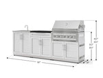 NewAge Outdoor Kitchens Stainless-Steel 5-Piece Cabinet Set with Bar, Sink, Grill Cabinet, Platinum Grill, and Countertop-73406-Garage Giant 
