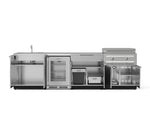 NewAge Outdoor Kitchens Stainless Steel 6-Piece Cabinet Set with Sink, Bar, Grill Cabinet, Platinum Griddle, Countertop and Glass Door Fridge-75123-Garage Giant 