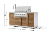 NewAge Outdoor Kitchens Outdoor Grill Island Stainless-Steel 5-Piece Cabinet Set with Sink, 1 Door, Grill Cabinet, Platinum Grill and Stainless Steel Countertop 