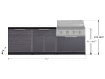 NewAge Outdoor Kitchens Aluminum 5-Piece Cabinet Set With 3 Drawer, Bar, Grill Cabinet, Performance Grill and Countertop-71158-Garage Giant 