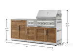NewAge Outdoor Kitchens Stainless Steel 6-Piece Cabinet Set with Platinum Grill, Dual Side Burner, Bar and Grill Cabinet and Stainless Steel Countertop.-71554-Garage Giant 