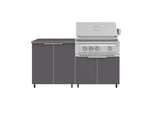 NewAge Outdoor Kitchens Aluminum 4-Piece Cabinet Set with Caster and 2 Door, Grill Cabinet, Platinum Grill, Countertop-72483-Garage Giant 