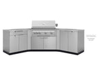 NewAge Outdoor Kitchens Stainless-Steel 5-Piece Cabinet Set with 2-Door, Bar, Grill and Corner Cabinets-65091-Garage Giant 