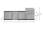 NewAge Outdoor Kitchens Stainless Steel 7-Piece Cabinet Set with 3-Drawer, Bar, Grill Cabinet, Platinum Grill, Countertop, and Fridge-71857-Garage Giant 