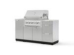 NewAge Outdoor Kitchens Outdoor Grill Island Stainless-Steel 5-Piece Cabinet Set with Sink, 3 Drawer, Grill Cabinet, Platinum Grill and Stainless Steel Countertop - (Natural Gas) | Garage Giant 
