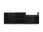 NewAge Outdoor Kitchens Aluminum 3-Piece Cabinet Set with Bar, Grill and Sink Cabinet-67479-Garage Giant 