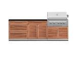 NewAge Outdoor Kitchens Stainless-Steel 5-Piece Cabinet Set with with 3-Drawer, Bar, Grill Cabinet, Platinum Grill and Countertop-71190-Garage Giant 