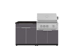 NewAge Outdoor Kitchens Aluminum 4-Piece Cabinet Set with Bar, Grill Cabinet, Platinum Grill, and Countertop-71691-Garage Giant 