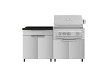 NewAge Outdoor Kitchens Stainless Steel 4-Piece Cabinet Set with Caster and Bar, Grill Cabinet, Performance Grill, and Countertop-72252-Garage Giant 