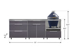 NewAge Outdoor Kitchens Aluminum 5-Piece Cabinet Set With Casters and 3 Drawer, Bar, Kamado Cabinet, Kamado, Countertop-72678-Garage Giant 