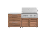 NewAge Outdoor Kitchens Stainless Steel 4-Piece Cabinet set with Casters and 3 Drawer, Grill Cabinet, Platinum Grill, Countertop-72230-Garage Giant 