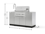 NewAge Outdoor Kitchens Outdoor Grill Island Stainless-Steel 5-Piece Cabinet Set with Sink, 1 Door, Grill Cabinet, Platinum Grill and Stainless Steel Countertop-75384-Garage Giant 