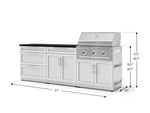 NewAge Outdoor Kitchens Stainless-Steel 5-Piece Cabinet Set with 3-Drawer, Bar, Grill Cabinet, Performance Grill and Countertop-73327-Garage Giant 