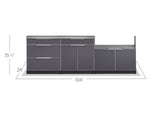 NewAge Outdoor Kitchens 4-Piece Cabinet Set in Slate Gray with Countertops-65306-Garage Giant 