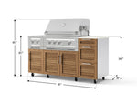 NewAge Outdoor Kitchens Outdoor Grill Island Stainless-Steel Louvered Doors 6-Piece Cabinet Set with Casters and 3-Drawer, Grill Cabinet, Platinum Grill, Dual Side Burner and Dekton in Aeris Countertop - (Liquid Propane) 
