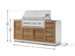 NewAge Outdoor Kitchens Outdoor Grill Island Stainless-Steel Louvered 5-Piece Cabinet Set with Sink, 3 Drawer, Grill Cabinet, Platinum Grill and Stainless Steel Countertop - (Liquid Propane) 