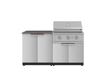 NewAge Outdoor Kitchens Stainless Steel 4-Piece Cabinet Set with 2 Door, Grill Cabinet, Performance Grill and Countertop-71805-Garage Giant 