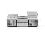 NewAge Outdoor Kitchens Stainless Steel 6-Piece Cabinet Set with 3 Drawer, Grill Cabinet, Platinum Griddle, Grill and Countertop-75145-Garage Giant 