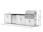NewAge Outdoor Kitchens Stainless Steel 6-Piece Cabinet Set with Sink, Bar, Grill Cabinet, Platinum Grill, Countertop and Stainless Steel Door Fridge-73764-Garage Giant 