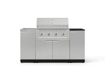 NewAge Outdoor Kitchens Outdoor Grill Island Stainless-Steel 5-Piece Cabinet Set with Sink, 1 Door, Grill Cabinet, Performance Grill and Stainless Steel Countertop - (Liquid Propane) 