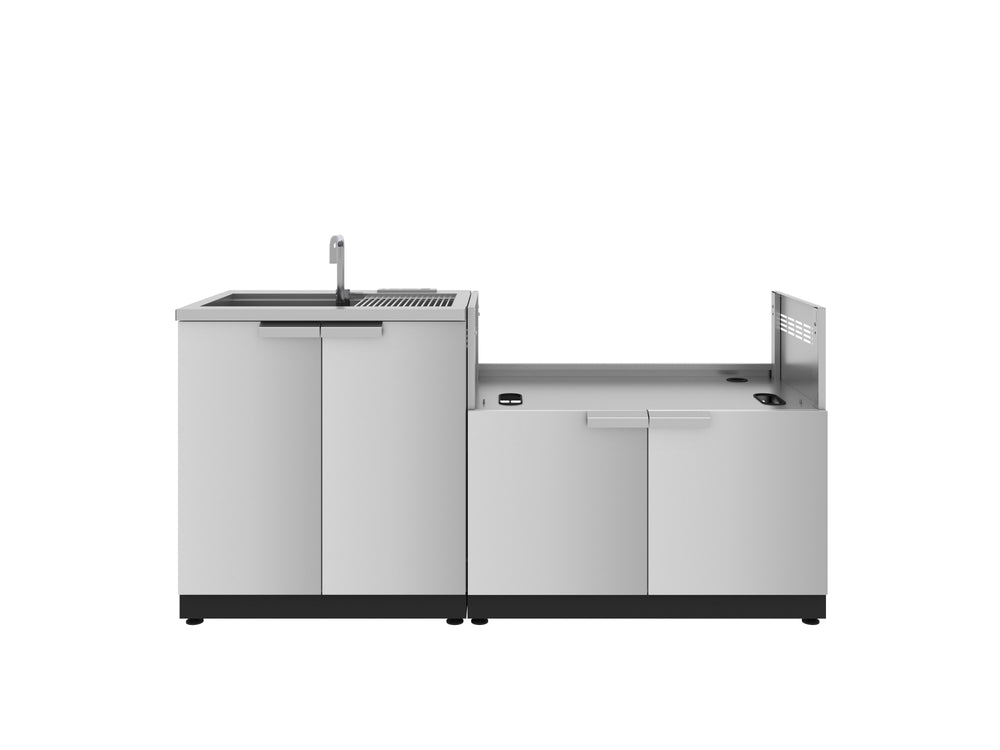 NewAge Outdoor Kitchens Stainless Steel 2-Piece Cabinet set with Sink and Grill Cabinet-67612-Garage Giant