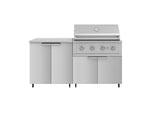 NewAge Outdoor Kitchens Stainless Steel 4-Piece Cabinet Set with Caster and 2 Door, Grill Cabinet, Performance Grill, Countertop-72526-Garage Giant 