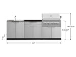 NewAge Outdoor Kitchens Stainless-Steel 5-Piece Cabinet Set with Sink, 2-Door with Drawer, Grill Cabinet, Platinum Grill and Countertop-71572-Garage Giant 