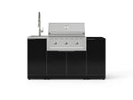 NewAge Outdoor Kitchens Outdoor Grill Island Aluminum 5-Piece Cabinet Set with Sink, 1 Door, Grill Cabinet, Performance Grill and Stainless Steel Countertop - (Liquid Propane) 