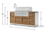 NewAge Outdoor Kitchens Outdoor Grill Island Stainless-Steel Louvered Doors 5-Piece Cabinet Set with Sink, 3 Drawer, Grill Cabinet, Performance Grill and Stainless Steel Countertop - (Liquid Propane) 