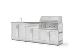 NewAge Outdoor Kitchens Stainless-Steel 5-Piece Cabinet Set with Bar, Sink, Grill Cabinet, Performance Grill, and Countertop-73436-Garage Giant 