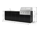 NewAge Outdoor Kitchens Aluminum 5-Piece Cabinet Set with Bar, Grill, Sink Cabinet, Performance Grill, and Countertop - (Liquid Propane) 
