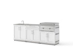 NewAge Outdoor Kitchens Stainless Steel Louvered Doors 5-Piece Cabinet Set with Sink, Bar, Grill Cabinet, Platinum Griddle and Countertop-74961-Garage Giant 